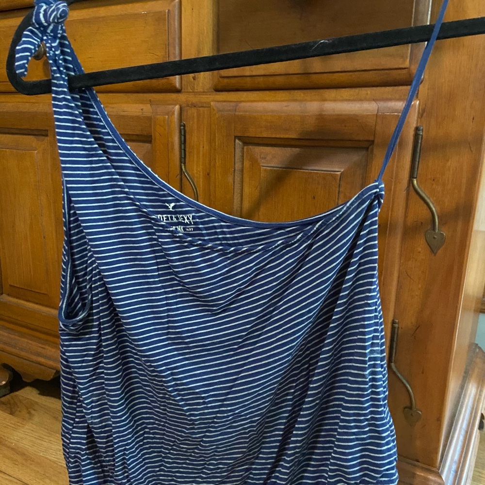 1 shoulder striped tank